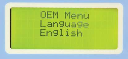 12 System control The OEM Menu Language selection Basic setting: English Setting range: German,