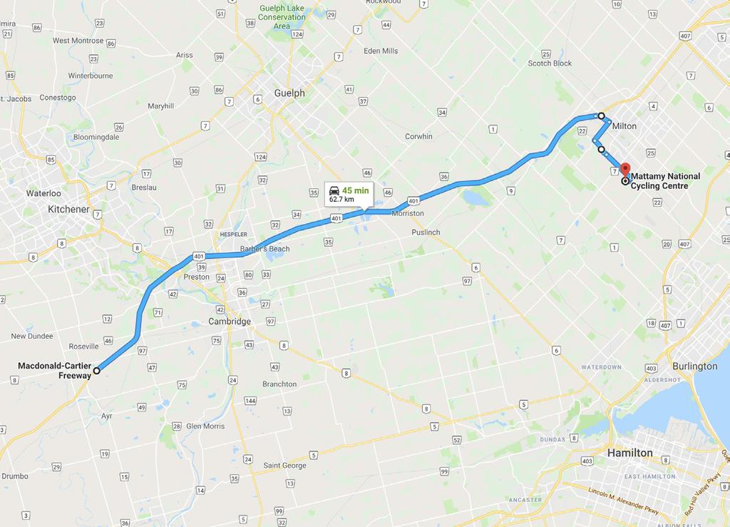 Halton Regional Rd 22 At the roundabout, take the 1st exit and stay on Tremaine Rd/Halton Regional Rd 22 At the roundabout, take the 1st exit onto Louis Saint Laurent Ave Louis Saint Laurent Ave