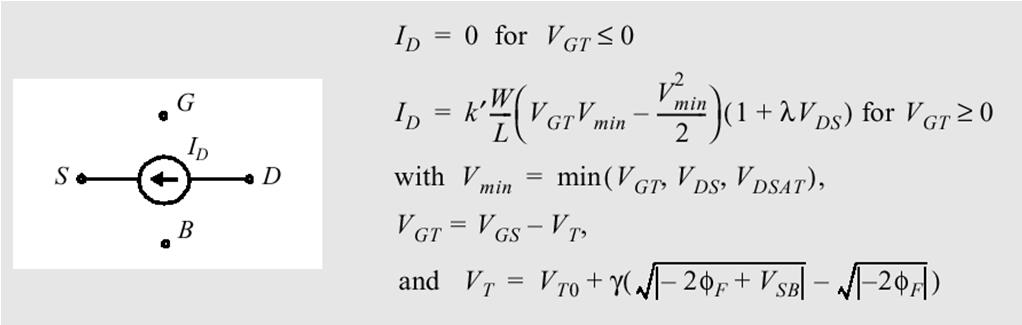 Approximation n 1) v = µ eff E, E < E I DS ox DS Th DS ) v = v sat, E > E c dsat =?