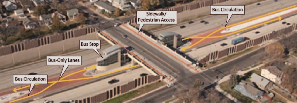 As part of the development of BRT service along I-35W between Lakeville and Minneapolis, Metro Transit recently opened a new transit station in the median of I-35W.