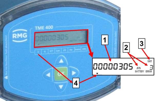 3 TME400 3. TME400 3.1. Display field 42 A single-line alphanumeric display with 12 characters enables representation of the data and measurements together with the short description or the unit.