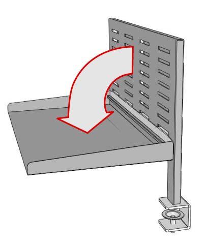 As shwn in Figure 2, belw, the shelves are fitted t the accessry panel by fitting the shelf int the panel slts at the desired height in an