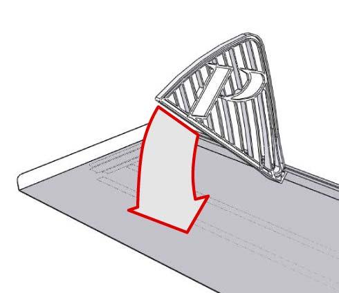 FIGURE 3 As shwn in Figure 3, belw, the dividers are fitted t the shelf by engaging the hk end f the divider with the rail at the back f the