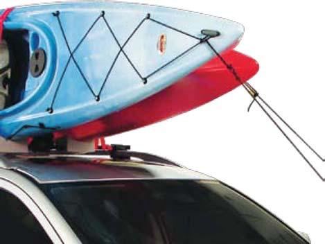 16. Install the blue safety strap around the center of both kayaks. This is easiest done by holding the buckle and throwing the free end over the top of both kayaks.