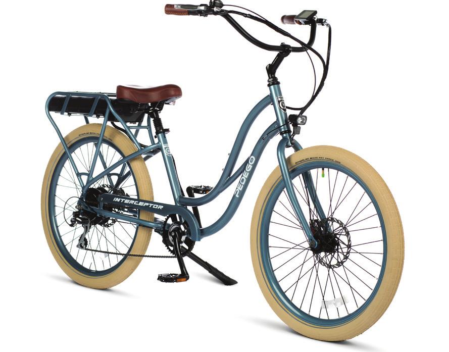 INTERCEPTOR ($,9. 00 to $,99. 00 ) The Pedego Interceptor is America s best selling electric bike. It combines beach cruiser comfort and style with breathtaking performance and user-friendly features.