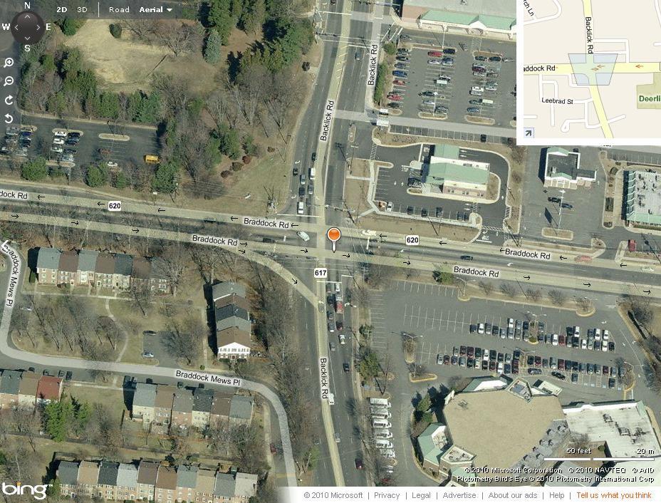 Figure 7. Aerial Image. Braddock Rd at Backlick Rd (node 263290).