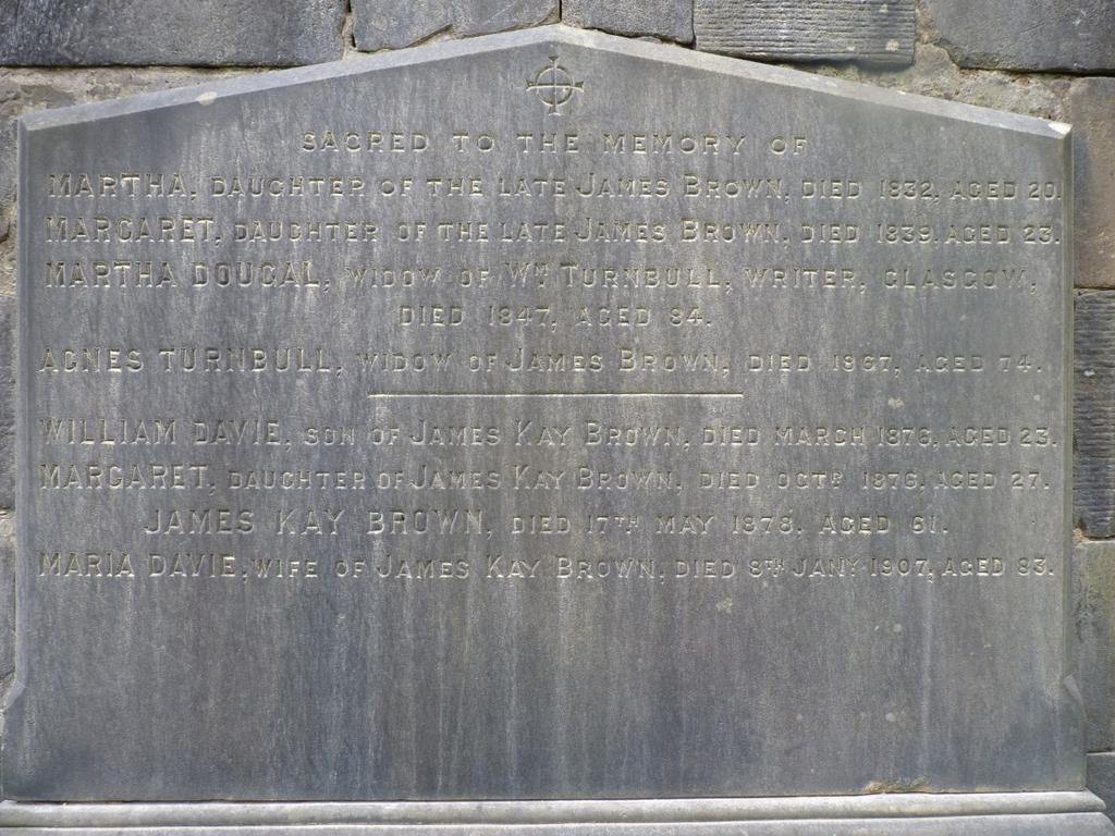 William Davie Brown gravestone in Glasgow