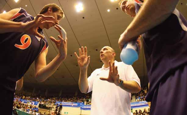 Hugh McCutcheon counsels two USA Men s National Team players during the 2007 FIVB Men s World Cup in Japan. Photo courtesy of FIVB. Step 2 1. A bigger, faster step. 2. It should be on or around the 3-meter line.