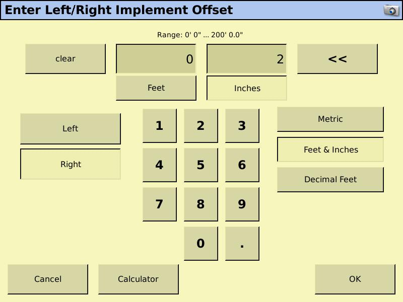 When entering the offset, you can set the input to be either metric or imperial. In this case we are working with inches when talking row spacing, so choose that method.