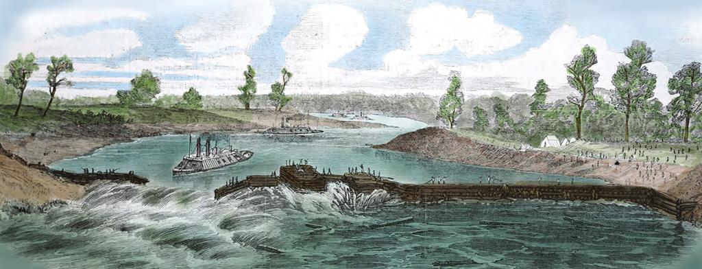 Success! Union soldiers started building the main dam on April 30, 1864. By May 6, the water had risen 4 feet. By May 8, the water had risen up 5 feet 4 inches. The dam was working!
