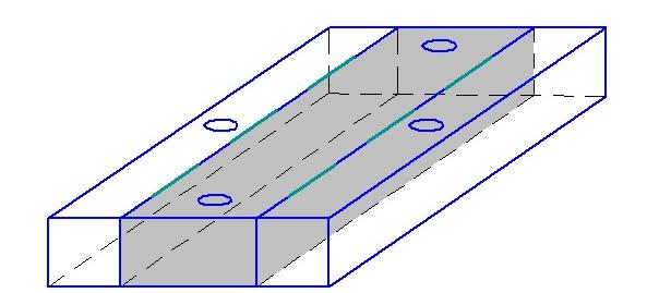 Figure 1. Rectangular non-metal bar with fixed strips 1 3. Then, the bar is placed in the pre-prepared larger mold that will determine the size of the test panel.