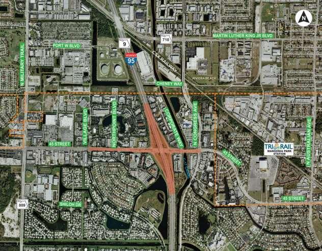 SR 9/I-95 Interchange at 45th Street PD&E Study Project Study Area LIMITS: SR 9/I-95: from S of 45th Street to N of 45th Street 45th Street: From Village Boulevard to Congress