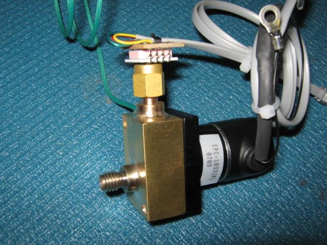 The EPC module is attached to the GC with two 5/64 hex head screws. Attached to the EPC solenoid is a pressure sensor.