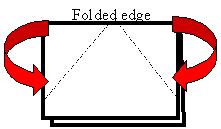 Fold down each side to make trinagles