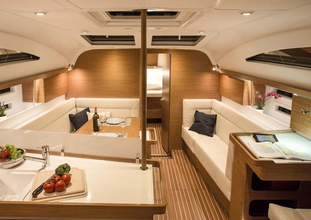 InTERIOR The Impression 5 offers a bright and airy interior thanks to it s hull and