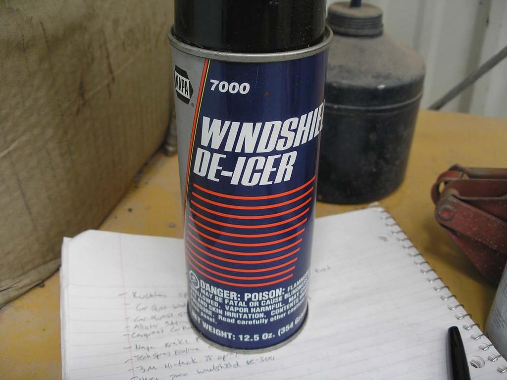Chemical Name: 7000 Windshield De-icer Manufacturer: Napa Container