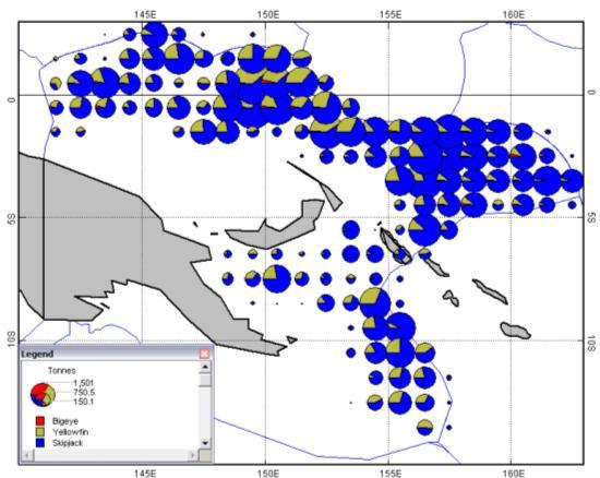 1S 1S 1S 1S 15E 16E 26 26 15E 16E 15E 16E 25 25 15E 16E Fig18. Annual catch and effort distribution by foreign purse-seine fleet in PNG waters, 25-29.
