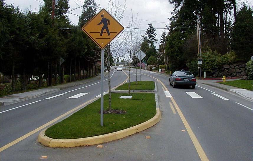 Road diet with raised