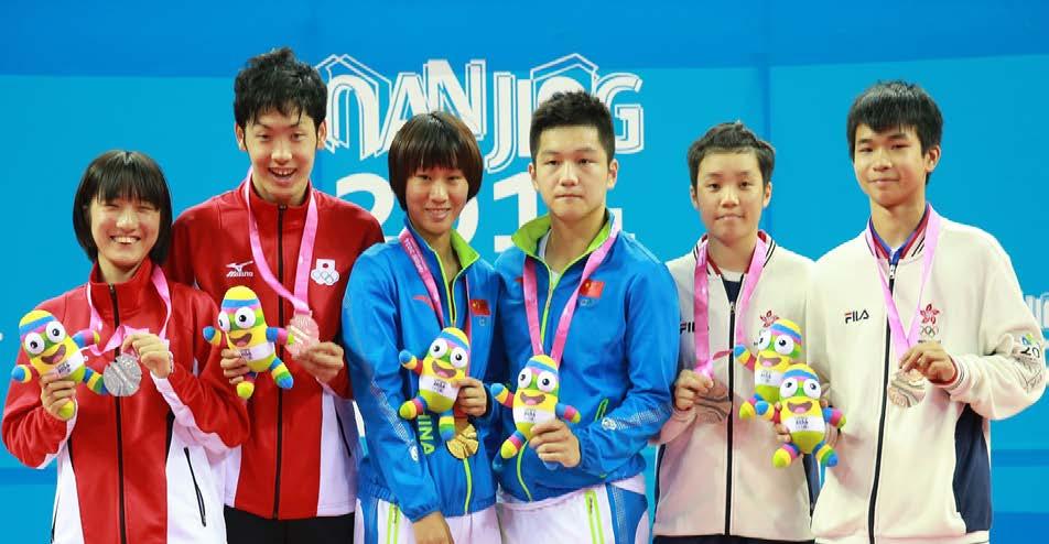Nanjing 2014 YOG - Mixed Teams Gold: FAN Zhendong (CHN) / LIU Gaoyang (CHN) Silver: Yuto MURAMATSU (JPN) / Miyu KATO (JPN) Bronze: HUNG Ka Tak (HKG) / DOO Hoi Kem (HKG) Singapore 2010 YOG Men s