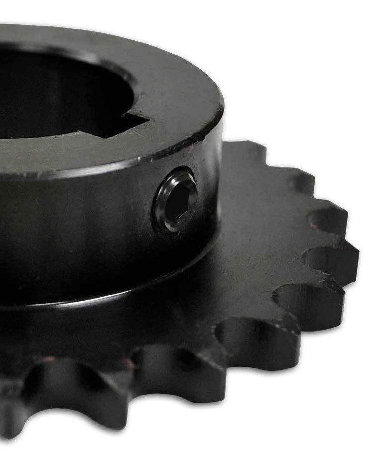 All hard edges are chamfered and de-burred for the best fit. U.S. Tsubaki sprockets are available in ANSI standard or British Standard pitch specifications. U.S. Tsubaki offers stock/plain bore, finished bore, and altered sprockets for rapid delivery to meet your application requirements fast!