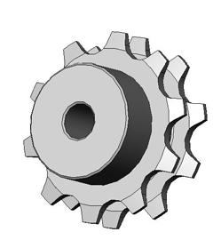 This type of sprocket is primarily used in conveying applications where torque requirements are lower, and long service life is critical.
