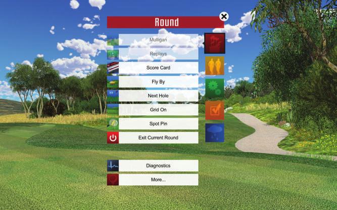 PLAYING A ROUND 12 E6 MENU To access the in game menu Tab the E6GOLF MENU ICON in the BOTTOM LEFT CORNER while in PLAY, PRACTICE OR EVENT MODES. ROUND MENU: MULLIGAN: If available, undo the last shot.
