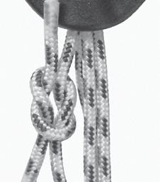 22 Maxibraid When lashing to a large object such as a boom, cross each line to prevent sides of head