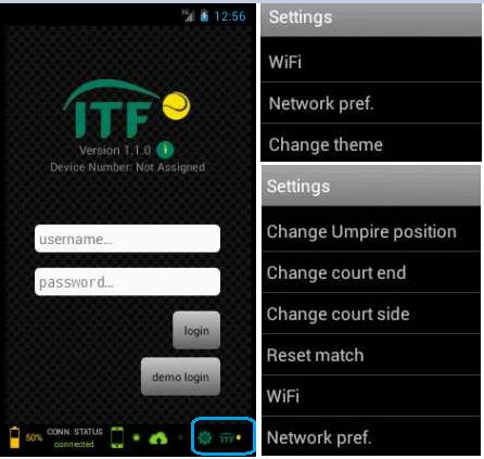 4. Connection to the server The device needs to be connected to the ITF/Sportradar server in order to receive and submit data.