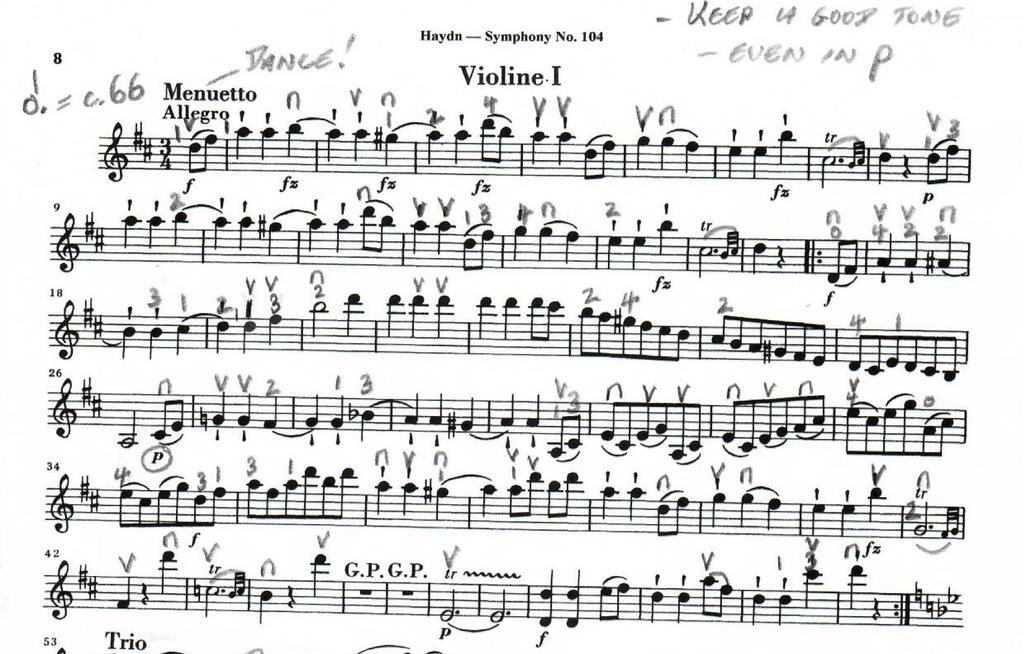 Orchestral Set Excerpt: Joseph Haydn, Symphony No 104, 1 st Violin Tutor s notes on