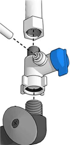 2. Locate cold-water angle shut off valve underneath the sink, usually on the right side, and turn it off. Open cold water faucet to release the pressure.