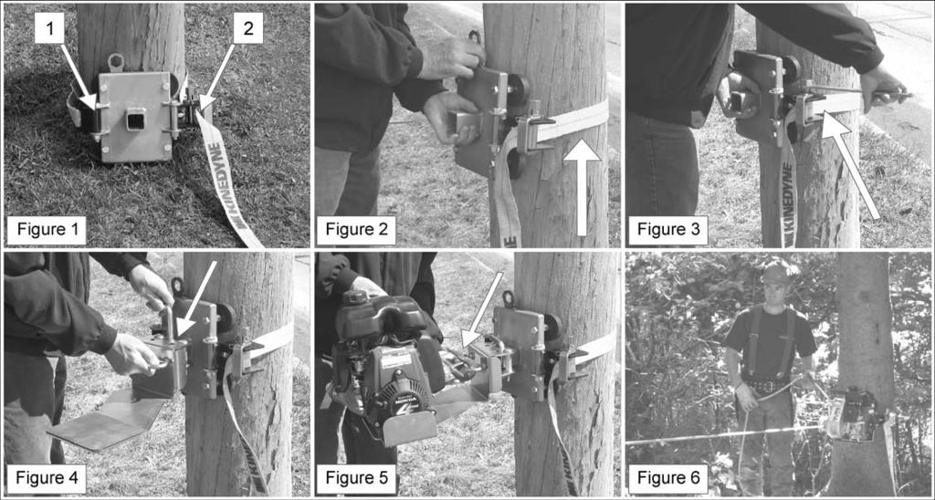3.3.4 Using the Tree/Pole Mount with rubber pads (PCA-1263, sold separately) 1) Place the tree/pole mount at the base of the tree or pole.