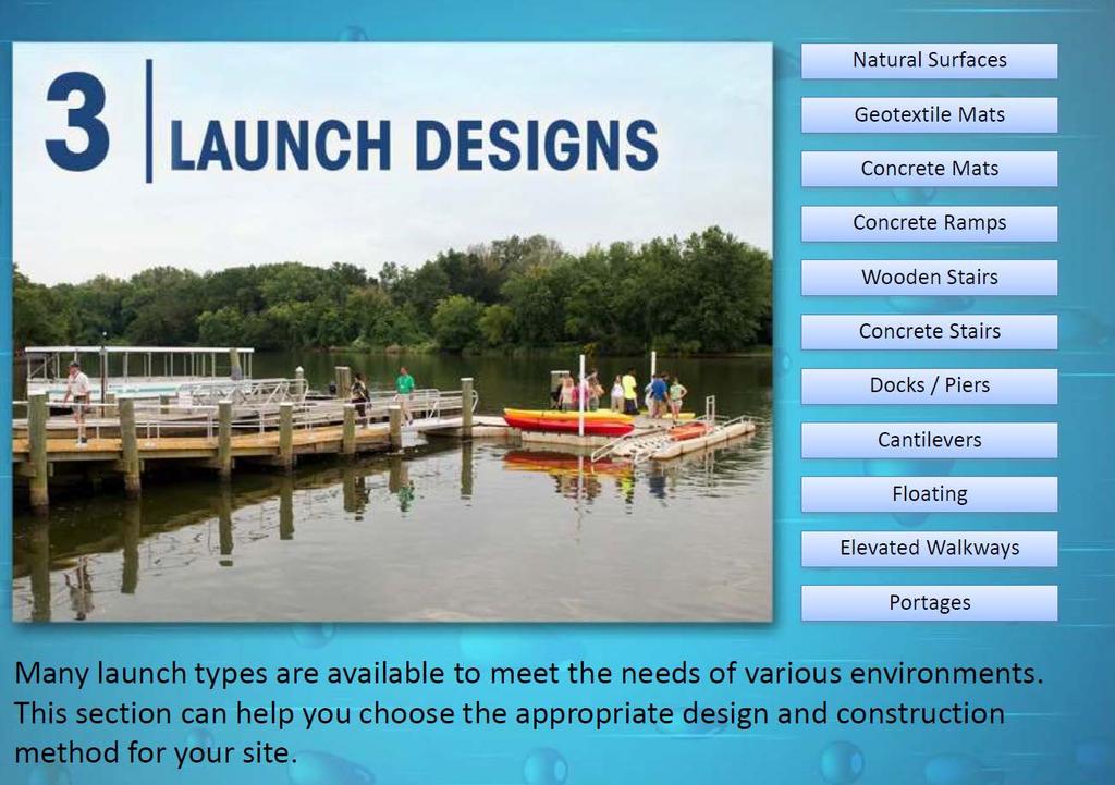 Launch Design and Accessibility Resources Prepare to Launch from the National Park Service This is an excellent resource and available as e-book, web