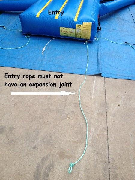 outside Shock cord expansion joints must