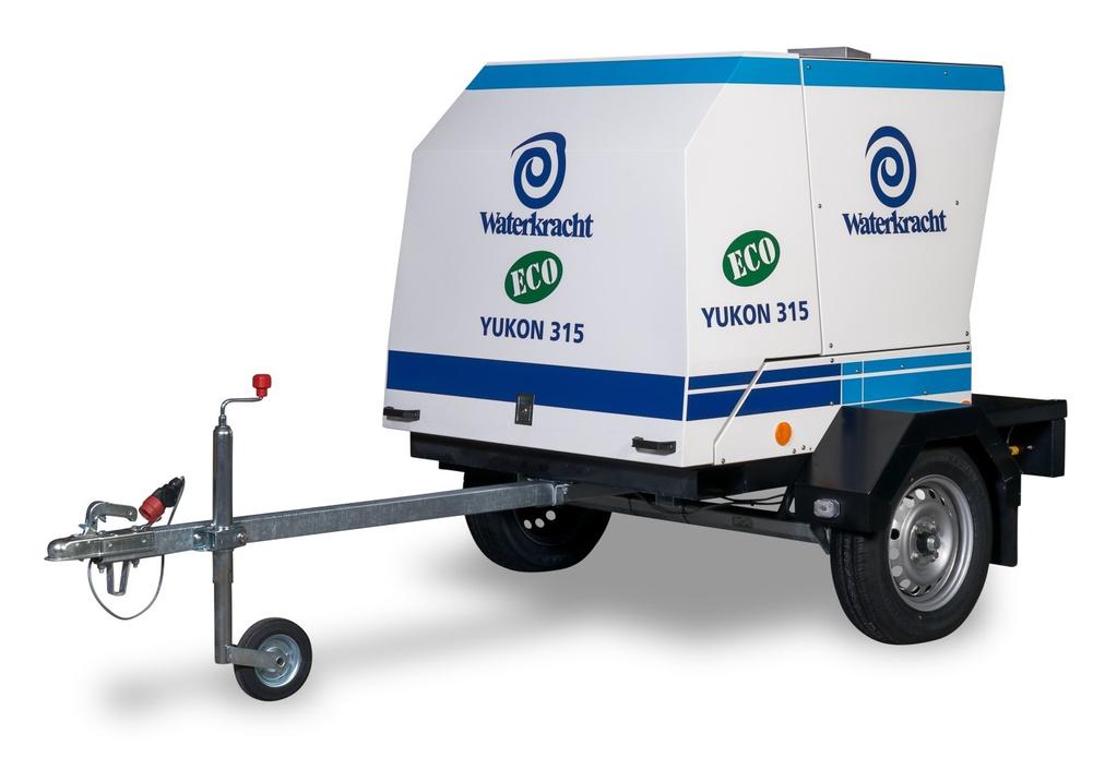 Self-supporting hot water high pressure cleaner on trailer Hudson 315 High pressure system mounted in a Waterkracht single-axle trailer, with flip top.