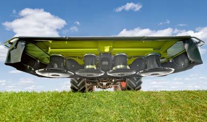 The flow can be further optimised and adapted to the crop with a selection of optional conveyance accessories. 5 Impressive the mowing drum.