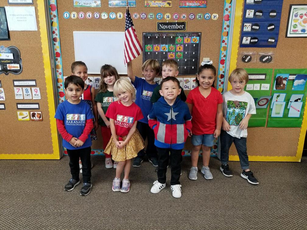 LOVING AMERICA! The Preschool campus joined in on what is a tradition at MCS, Red, White, and Blue Dress Day. Last Thursday Mrs.