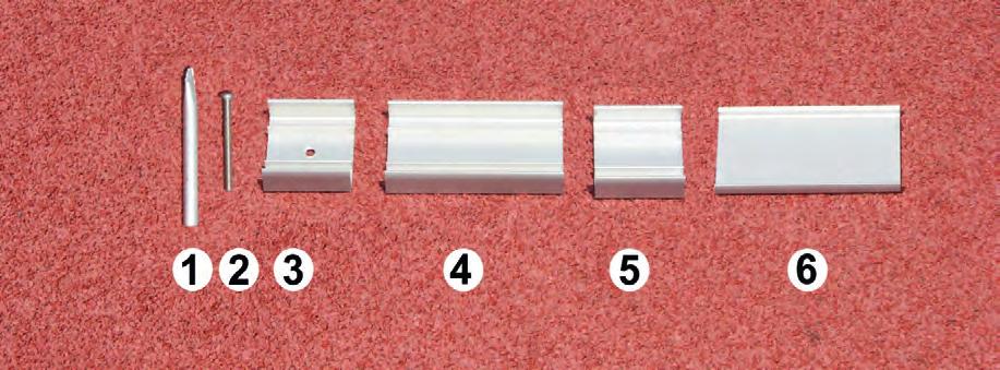 ATHLETICS Track & Field Equipment Aluminium Curbing The aluminium curbing is made from special made anodized aluminium profiles. It is a mobile marker and separator of the running track.