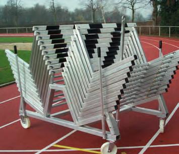 ATHLETICS Track & Field Equipment Hurdle Trolley For 10 Hurdles The hurdle trolley is made from aluminium. It is designed to fit 10 hurdles.