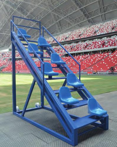 10640 ATHLETICS Track & Field Equipment Judges Stand Platform for judges, to seat 6, 8,10 or 12 people, made of aluminium.