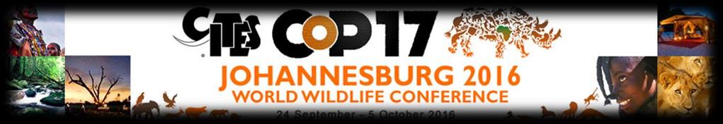 Convention on International Trade of Endangered Species Seventeenth meeting of the Conference of the Parties 2017 CITES CoP17 Proposals for Amendment of Appendices