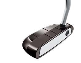 Odyssey White Ice #9 Putter Toe-weighted, heel-shafted, flanged blade with a long hosel and