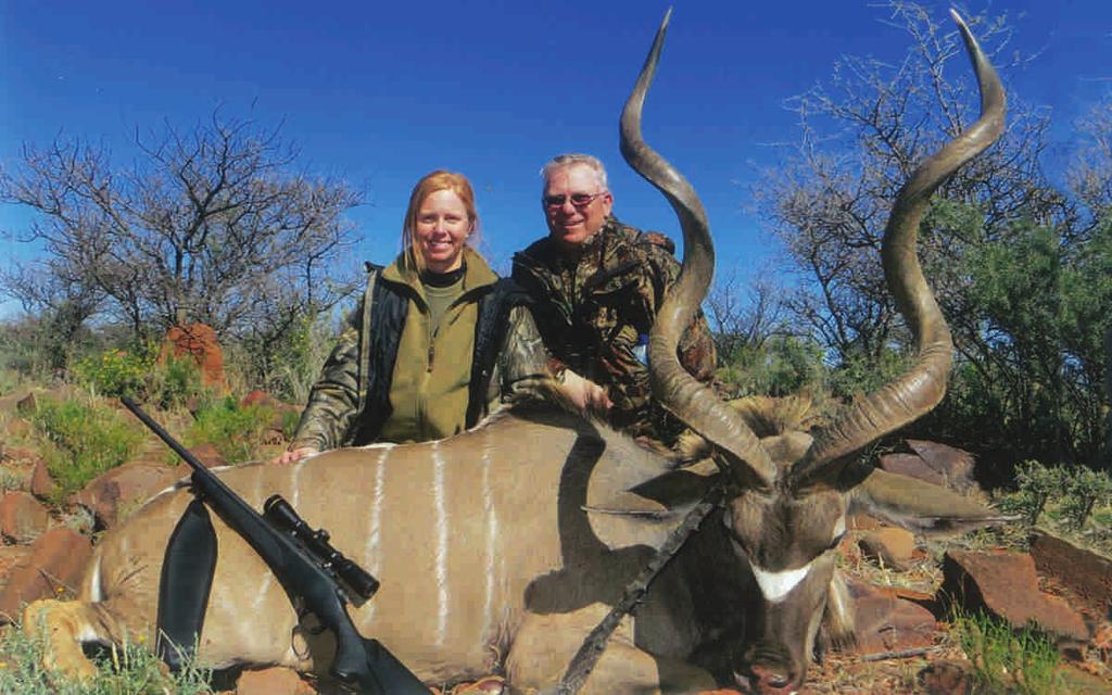 Andria and her father Paul Louis with Andria s kudu bull on Hunt SAGD. Dale Lentz with his springbok taken on Hunt SAAP. Ed Osborne on his 4th return trip took this giant Cape Eland on Hunt SAGD.