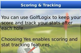 Scoring and Stat-Tracking Options. This screen will show before you start your round.