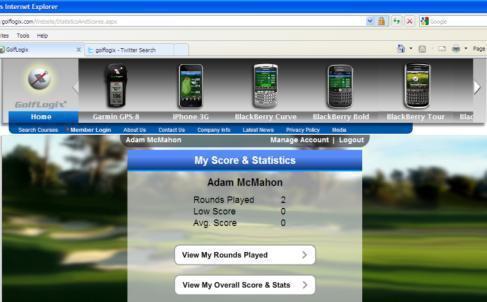Visit the link below to login and view your online scores and stats: http://golflogix.com/website/memberlogin.
