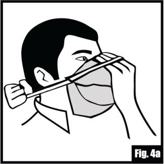 Pull one strap over your head and position it around the neck below your ears (Fig.4a).
