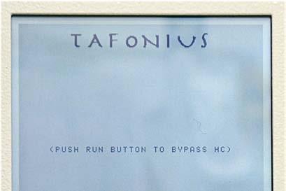 Tafonius software to boot up and take
