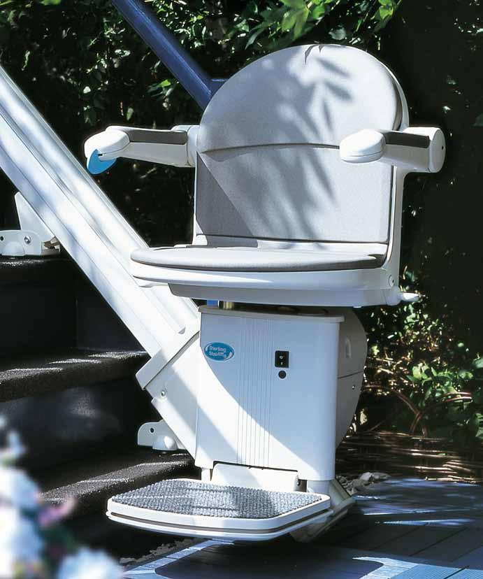 Outdoor stairlift It isn t only stairs inside the home that cause problems for some people. Steps up to a porch, front door or deck can be equally difficult to climb.