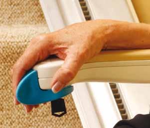 leaves the arm rest clear to provide unhindered support when getting on or off the