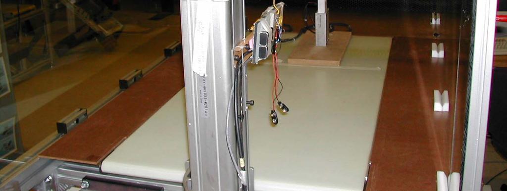 A wind sensor will also be added to measure airspeed. Figure 4. Fan housing and diffusion section of the Robo-moth wind tunnel Figure 6. Ion detector mounted to the Robo-moth gantry Figure 5.