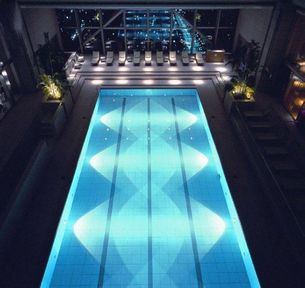 There s an impressive 47th floor health club that boasts a 20-meter lap pool and 270 degree views of Tokyo.